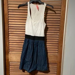 eight sixty white and navy dress, size S